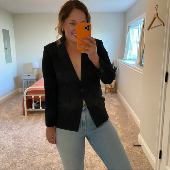 Veronica Beard Blue Gray Striped Dickey Blazer Jacket 2 - Picture 2 of 14